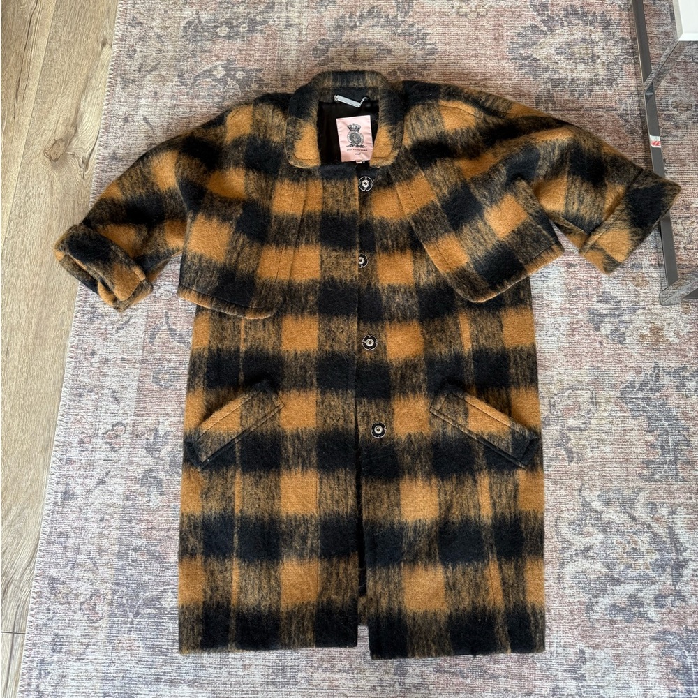 Juicy Couture Elegant Black and Brown Coat
